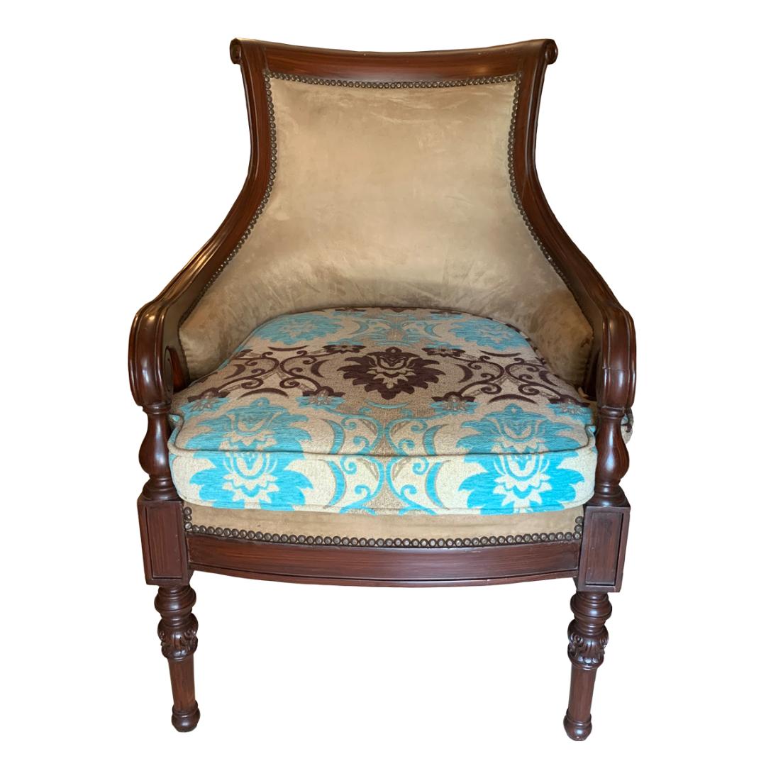 Wing Chairs in Suede and Jacquard. SoUnique.PK