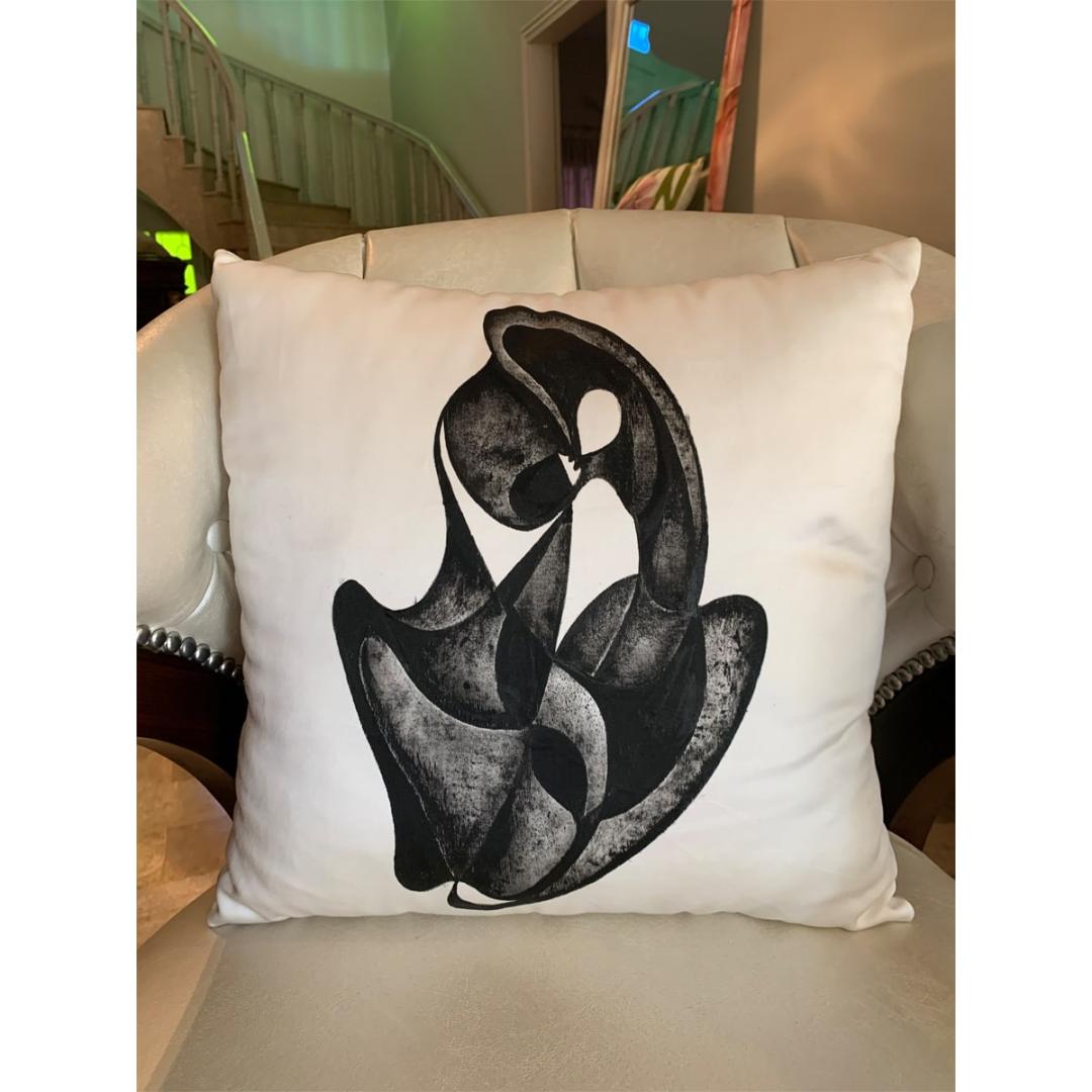 B/W Abstract Cushion - SoUnique.PK