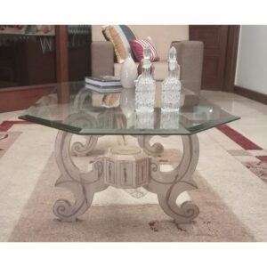 Glass Top Carved Table - SoUnique.PK