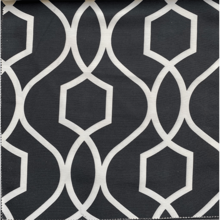 Black White Geometric Upholstery Fabric Sounique Pk