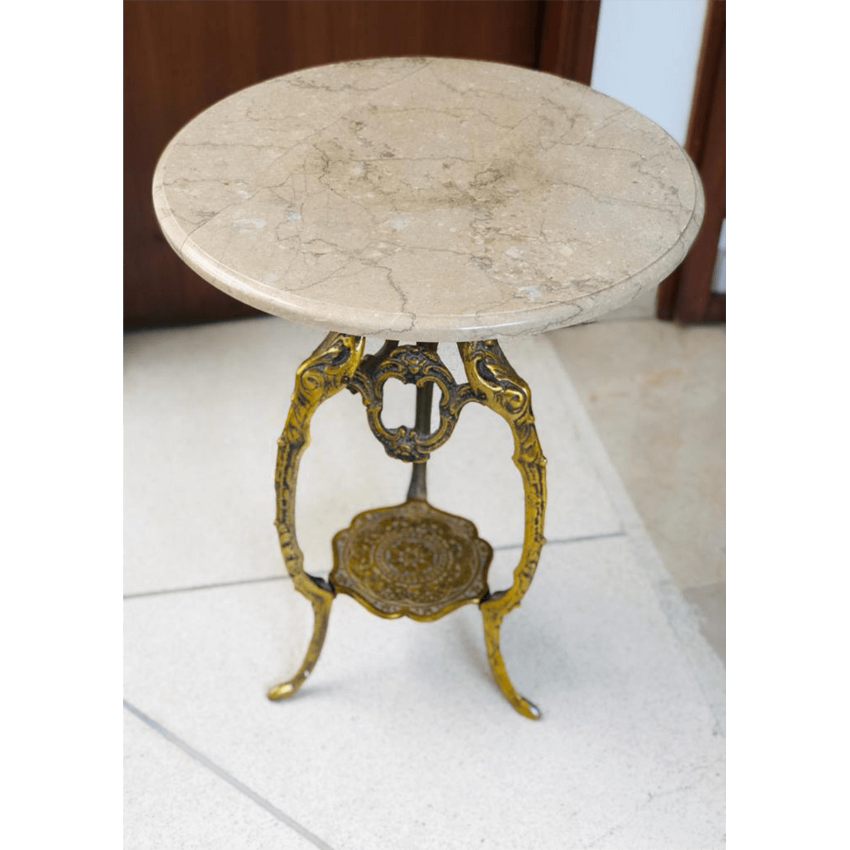 Marble Top Round Accent Table SoUnique.PK