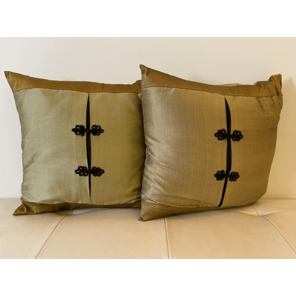 Pair of Thai Silk Cushions - SoUnique.PK