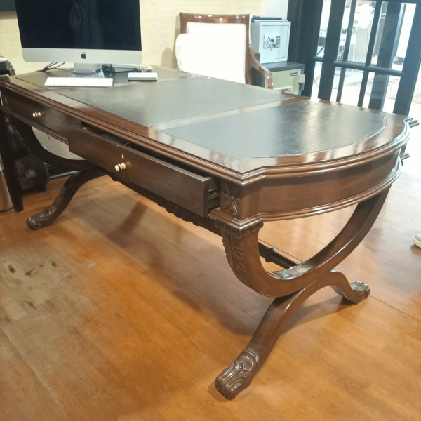 Rosewood Desk with Leather Top- SoUnique.PK
