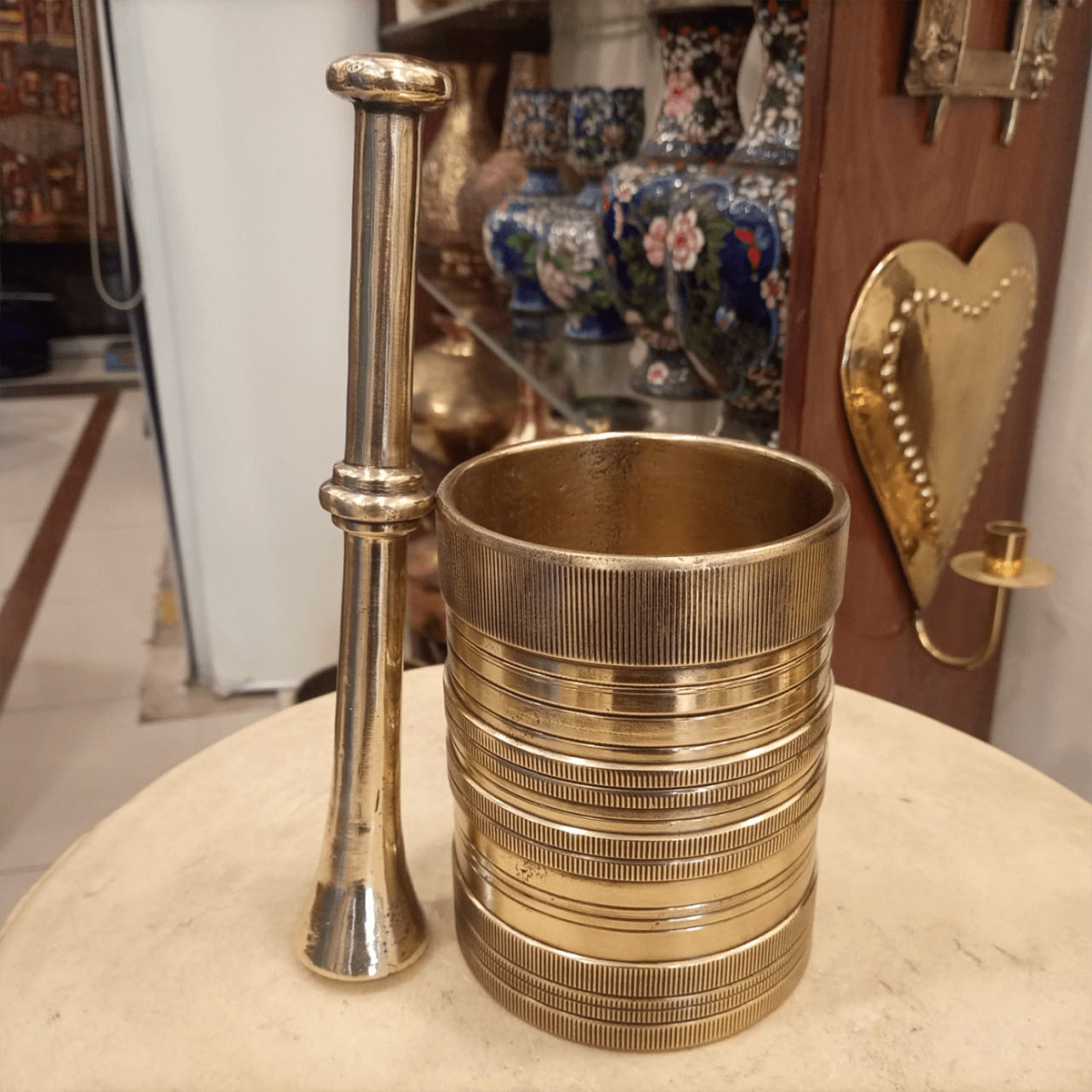 Vintage Brass Pestle and Mortar - SoUnique.PK