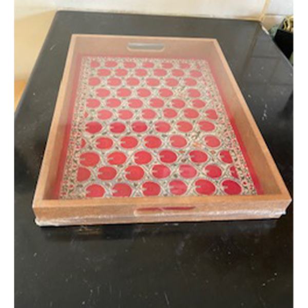 Wood Tray with Ethnic Print - SoUnique.PK