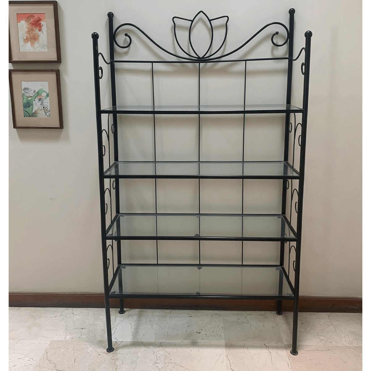 Lotus Wrought Iron Bookshelf