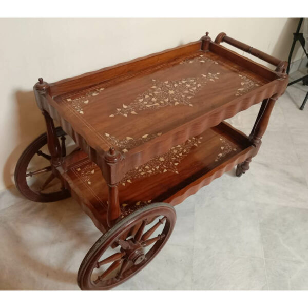Inlay Carved Serving Trolley - SoUnique.PK