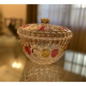 Glass Bowl Decor With Lid-SoUnique.PK