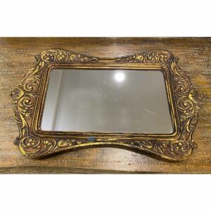 Carved Tray With Mirror-SoUnique.PK