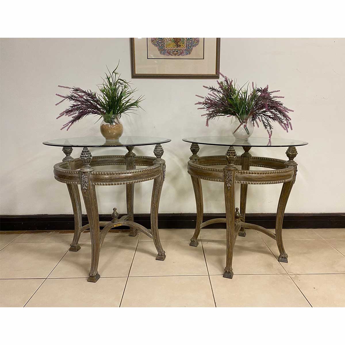 IMG_2829 Glass Top Side Table Pair-SoUnique.PK