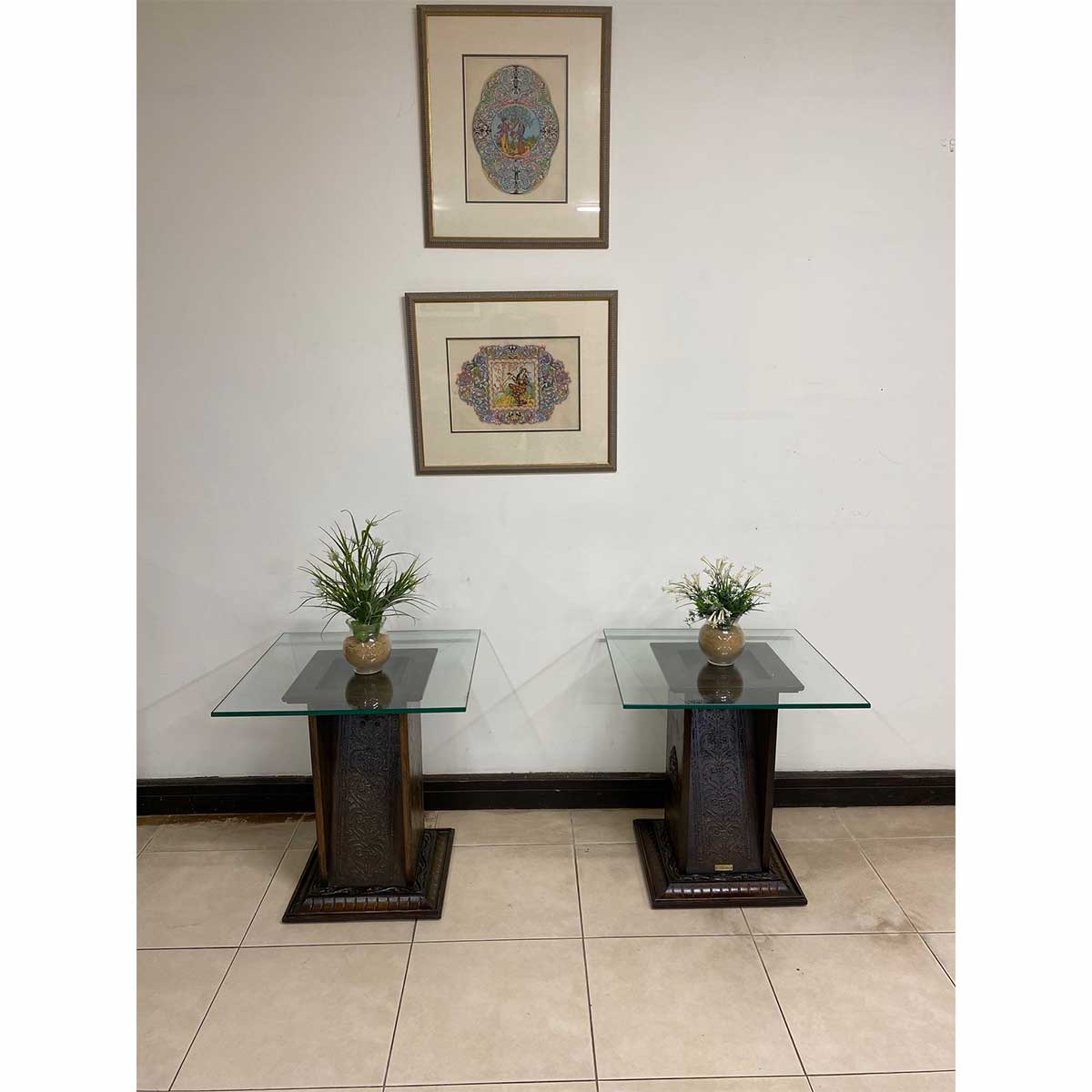 IMG_2854 Glass Top Side Table Pair-SoUnique.PK