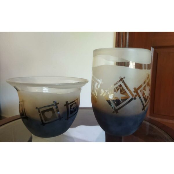 Frosted Glass Bowl and Vase Set - SoUnique.PK