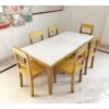 Yellow & White School Table with 6 Chairs - SoUnique.PK
