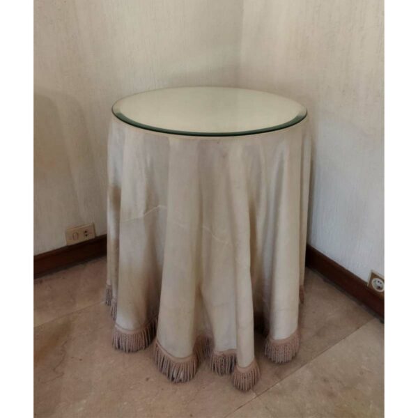 Round Corner Table with Table Skirt - SoUnique.PK