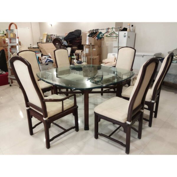 Squircle Glass Top Dining Table with Chairs