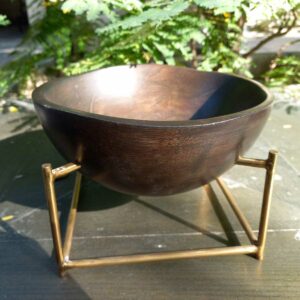 Wooden Bowl with Brass Stand-SoUnique.PK