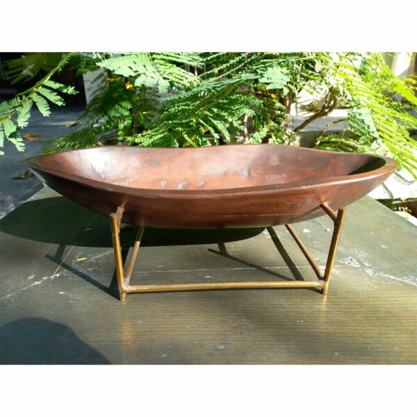 Large Wooden Kashkool With Brass Stand-SoUnique.PK