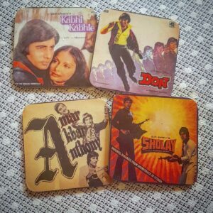 Set Of 4 Classic Bollywood Movies Coaster-SoUnique.PK