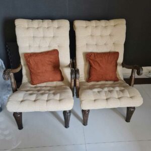 Tufted Chairs in Beige-SoUnique.PK