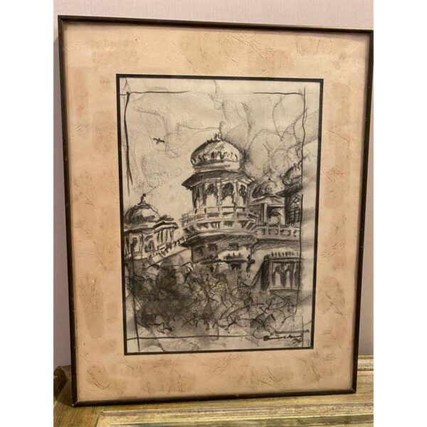 Mohatta Palace Charcoal Sketch-SoUnique.PK