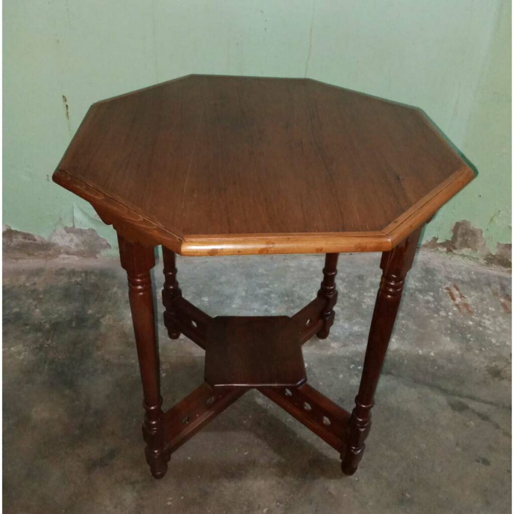 Octagon Teak Wood Table-SoUnique.PK