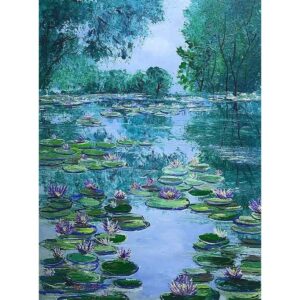 Water Lilies in Blue Water-SoUnique.PK