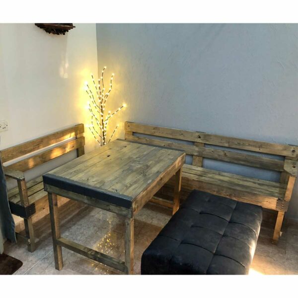 Pair of Benches with Centre Table-SoUnique.PK