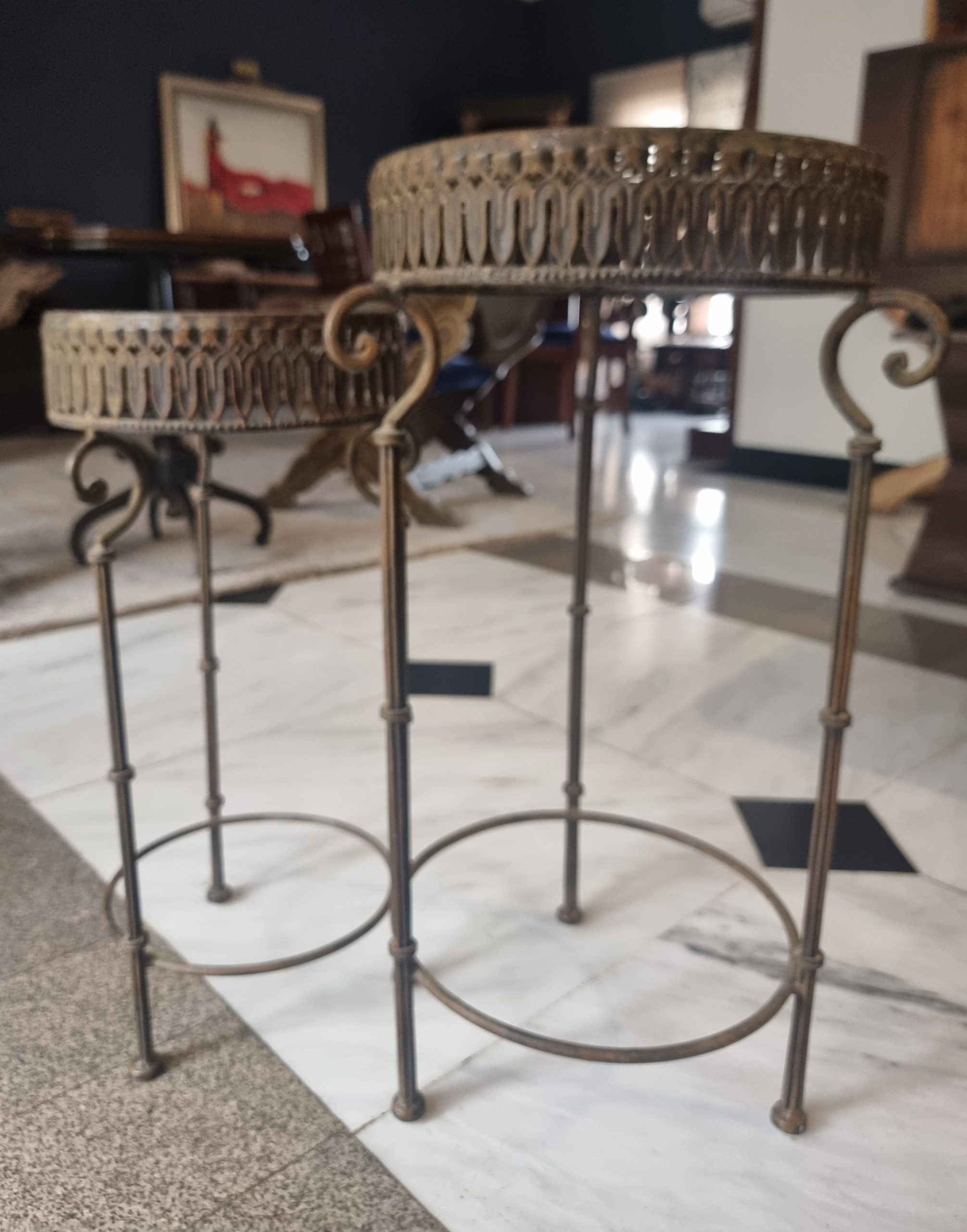 Pair of Wrought Iron Corner TablesSoUnique.PK