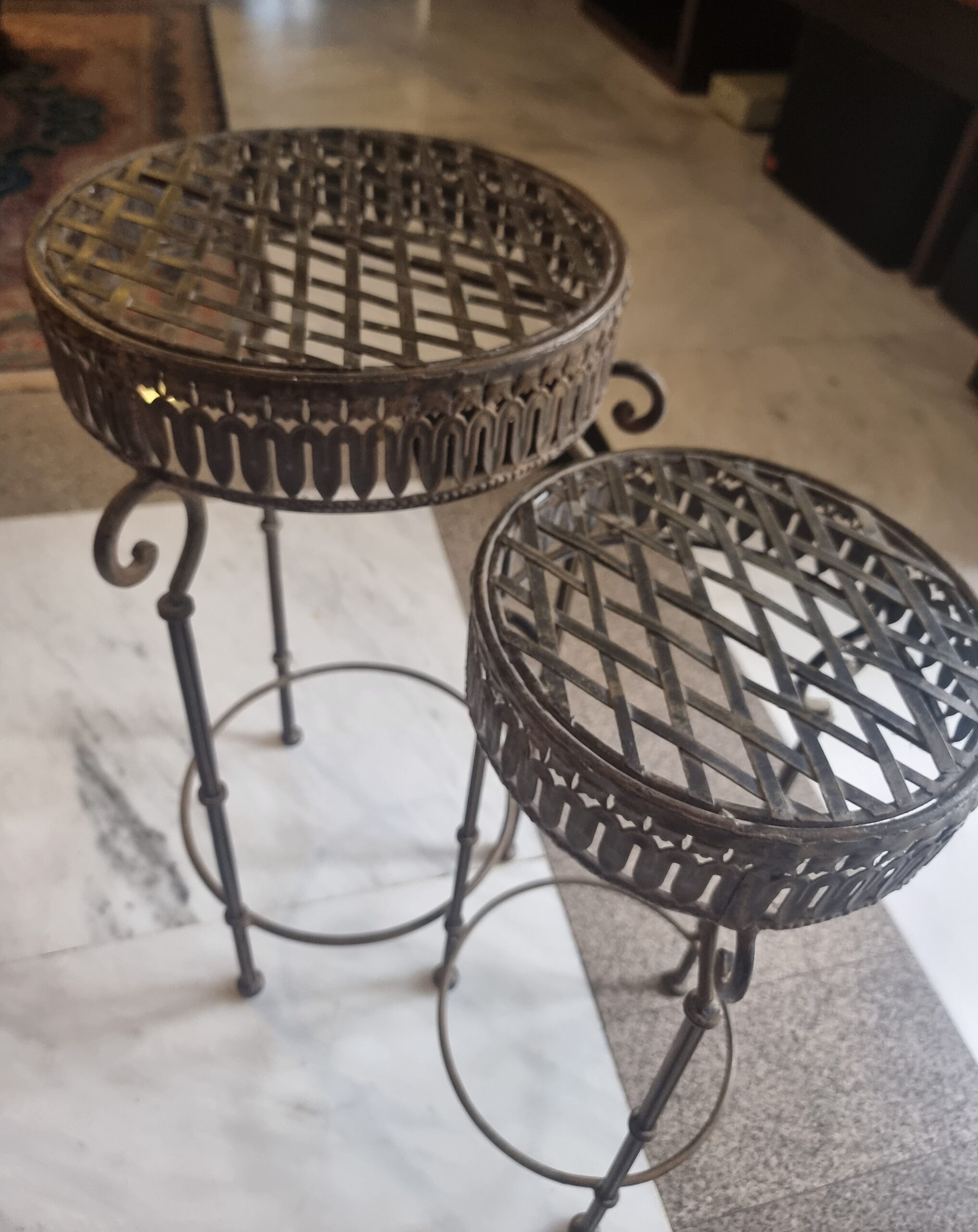 Pair of Wrought Iron Corner TablesSoUnique.PK