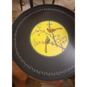 Hand Painted Tray Table in Black & Yellow-SoUnique.PK