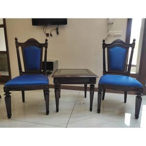 Pair of Accent Chairs with Table-SoUnique.PK
