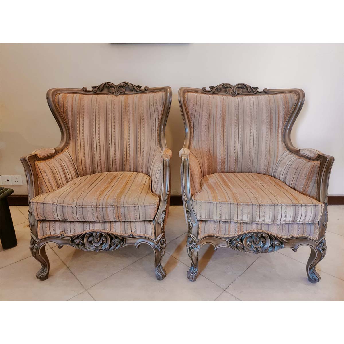 Pair of Carved Arm Chairs - SoUnique.PK