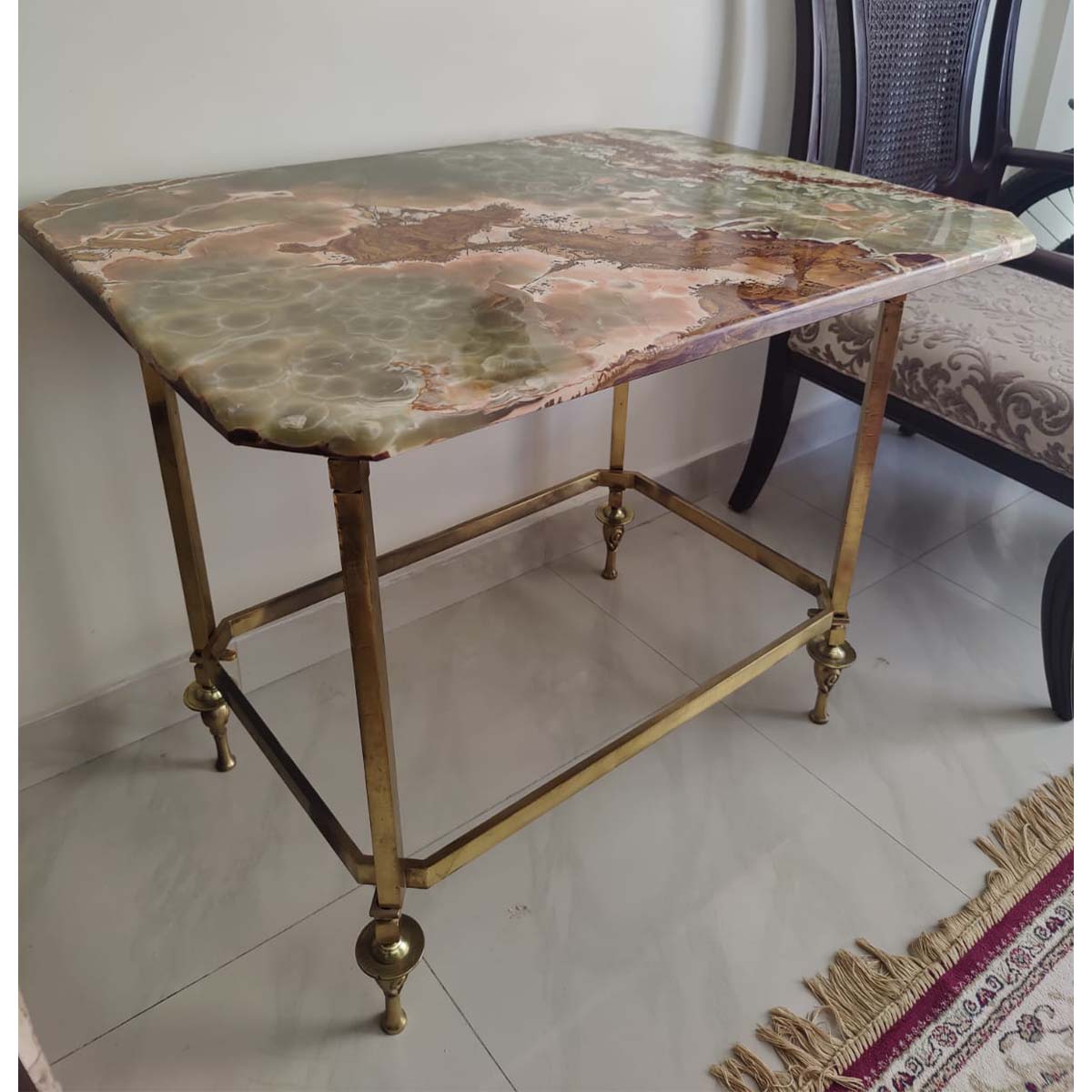 Marble & Brass Corner Table SoUnique.PK