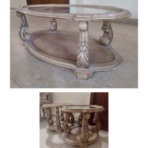 Centre Table with Matching Side Table Pair-SoUnique.PK