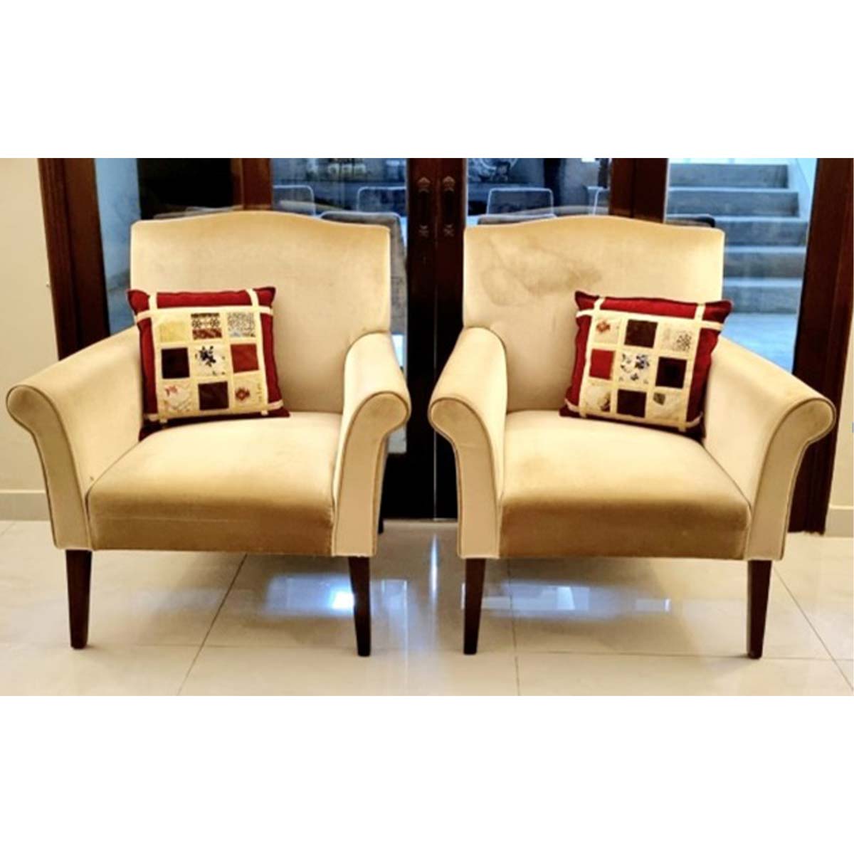 Pair of Velvet Chairs-SoUnique.PK