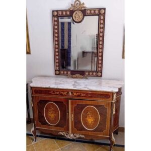 Antique French Marble Cabinet With Italian Mirror-SoUnique.PK