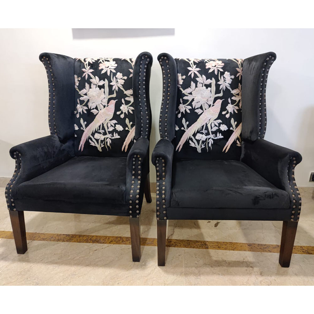 Pair of Wing Chairs-SoUnique.PK