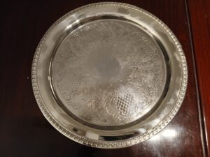 Vintage Silver Plated Round Platter-SoUnique.PK