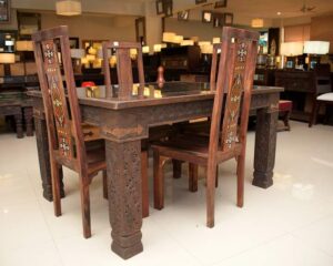 Swati Dining Table + 4 Chairs-SoUnique.PK