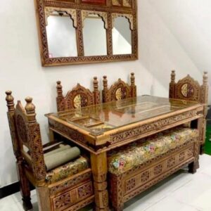 Swati Carved Dining Table-SoUnique.PK