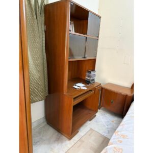 Teak Wood & Glass Storage Cabinet-SoUnique.PK