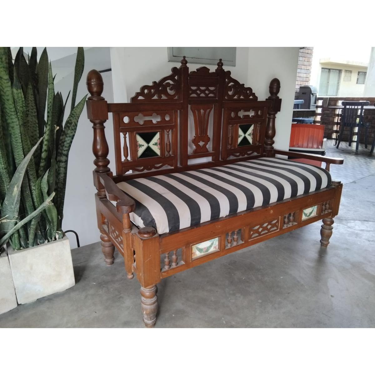 Antique Burma Teak Wood Bench - SoUnique.PK