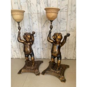 Vintage Cherub Candle Holder (Pair)-SoUnique.PK
