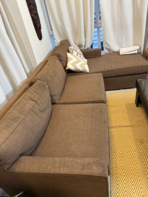 Brown L-Shaped Sofa-SoUnique.PK