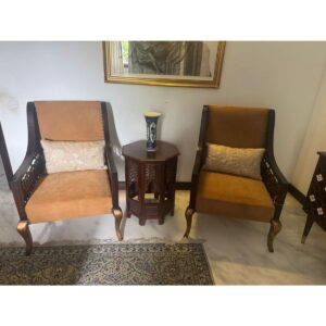 Pair of Accent Chairs with Carved Detailing-SoUnique.PK