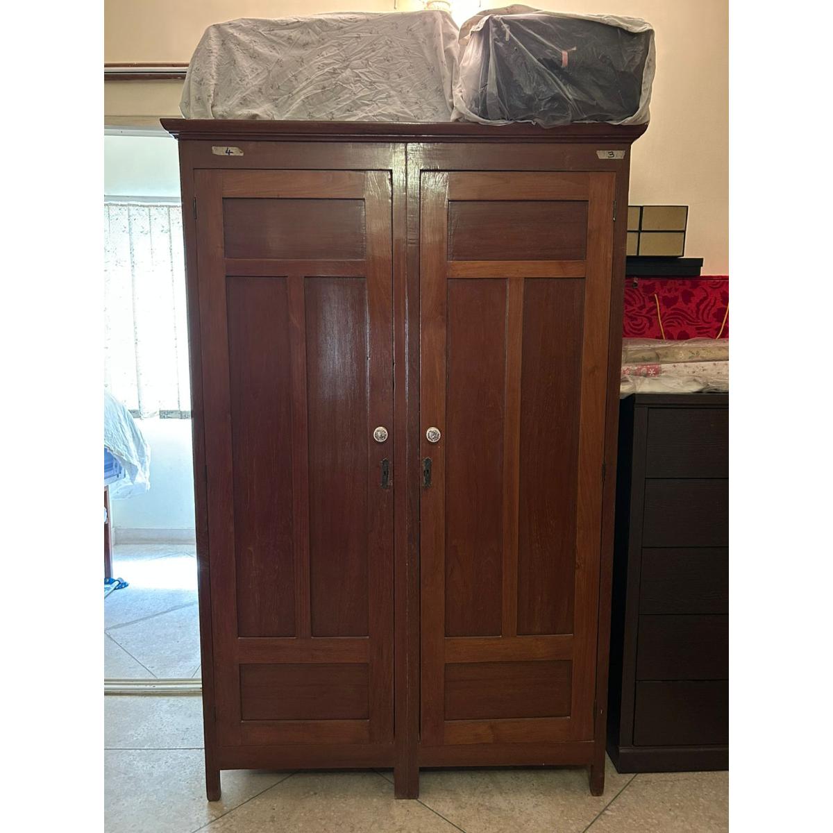 Double-Door Teak Wood Wardrobe-SoUnique.PK