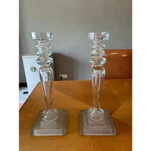 Imported Glass Candle Holder (Pair)-SoUnique.PK