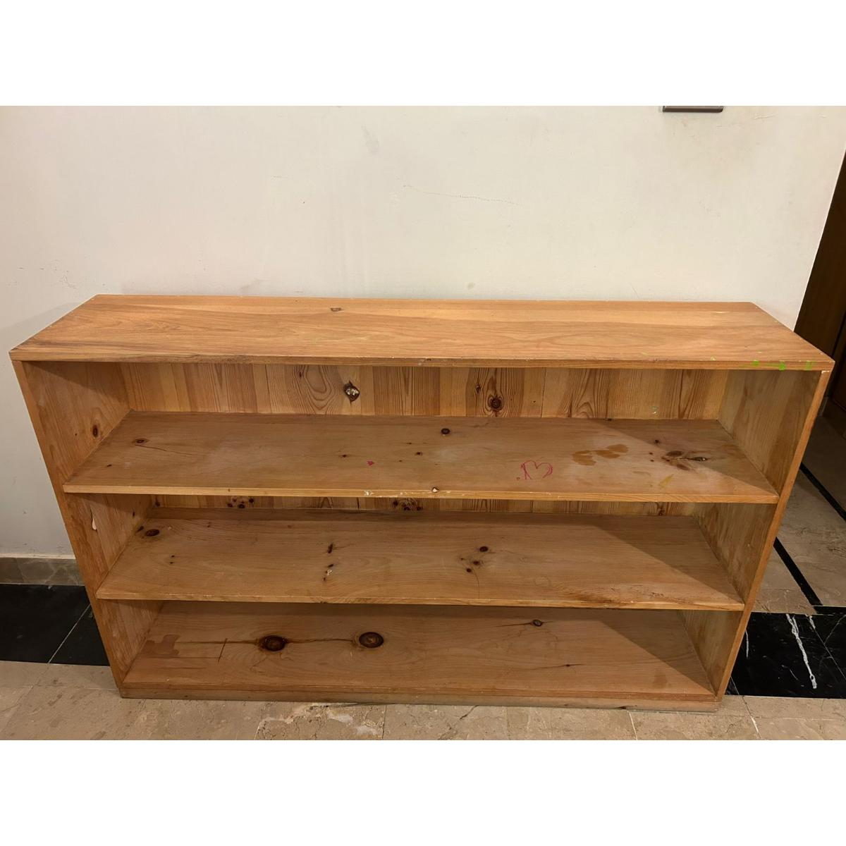 Oak Wood 3-Shelf Open Bookcase - SoUnique.PK