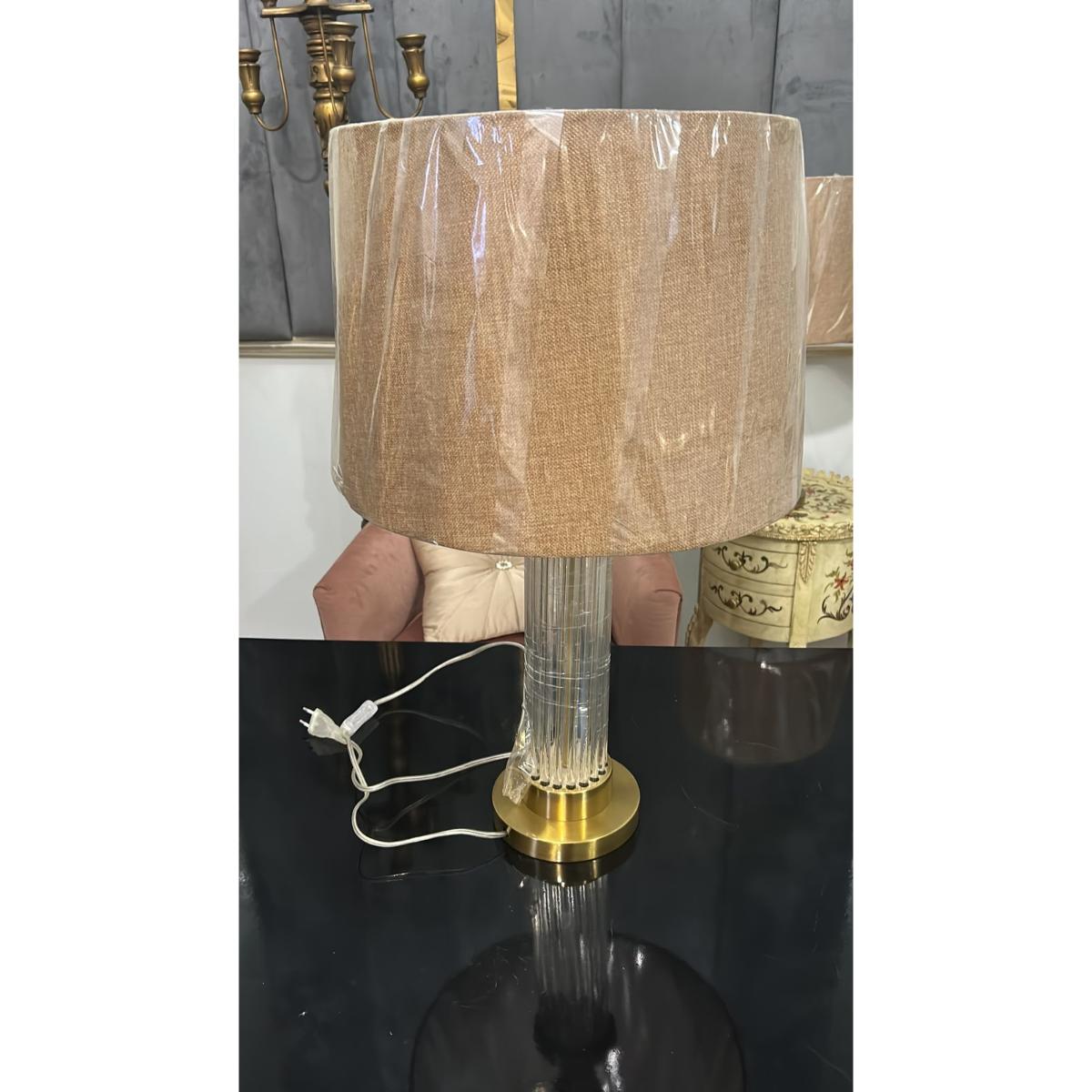 Pair of Modern Glass Gold Table Lamps - SoUnique.PK