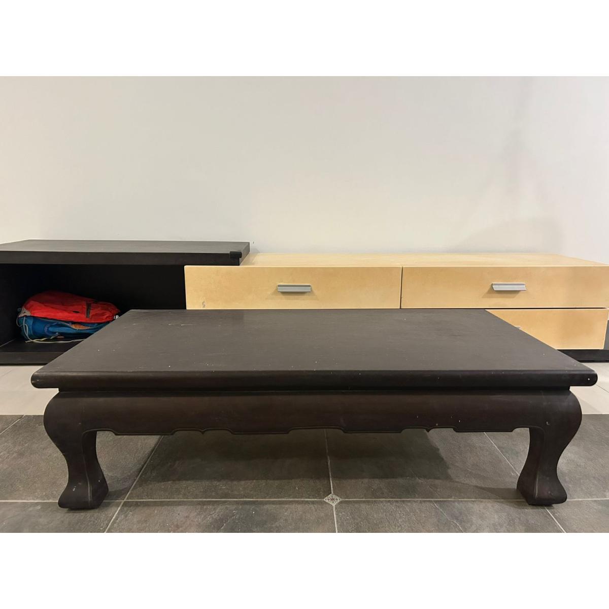 Classic Wood Coffee Table – Dark Finish - SoUnique.PK